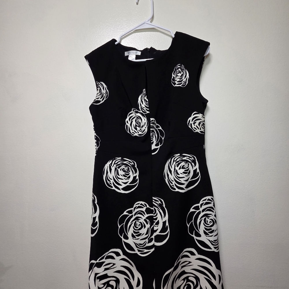 Elegant Black and White Floral Dress